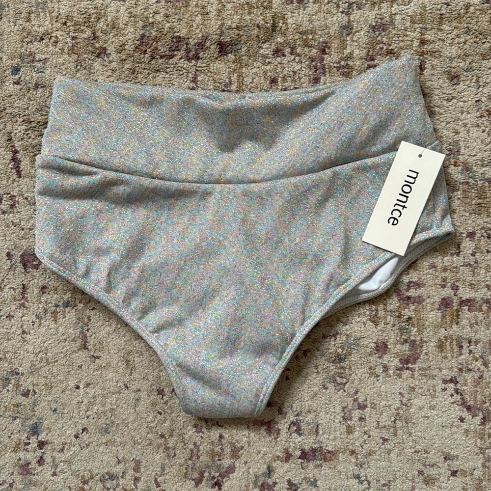 Montce Disco Sparkle Added Coverage High Rise Bikini Bottom